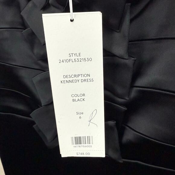 VERONICA BEARD Kennedy Bow Black Satin Mini Dress - Picture 13 of 14